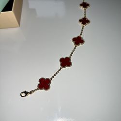 Van Cleef & Arpels - Vintage Alhambra bracelet, 5 motifs, Carnelian (Red Stones) 🔴 