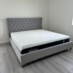 King Bed Grey New 