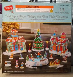 Disney Holiday Village, 13 Piece Set Christmas Decoration