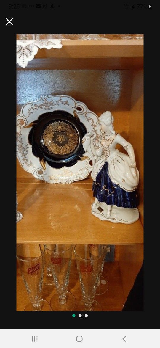 Vintage Glazed Lady Bird Johnson China Figurine.