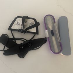 Travel Bundle of 3 Items: 2 Travel Cutlery sets in a case and 1 travel on bag strap 