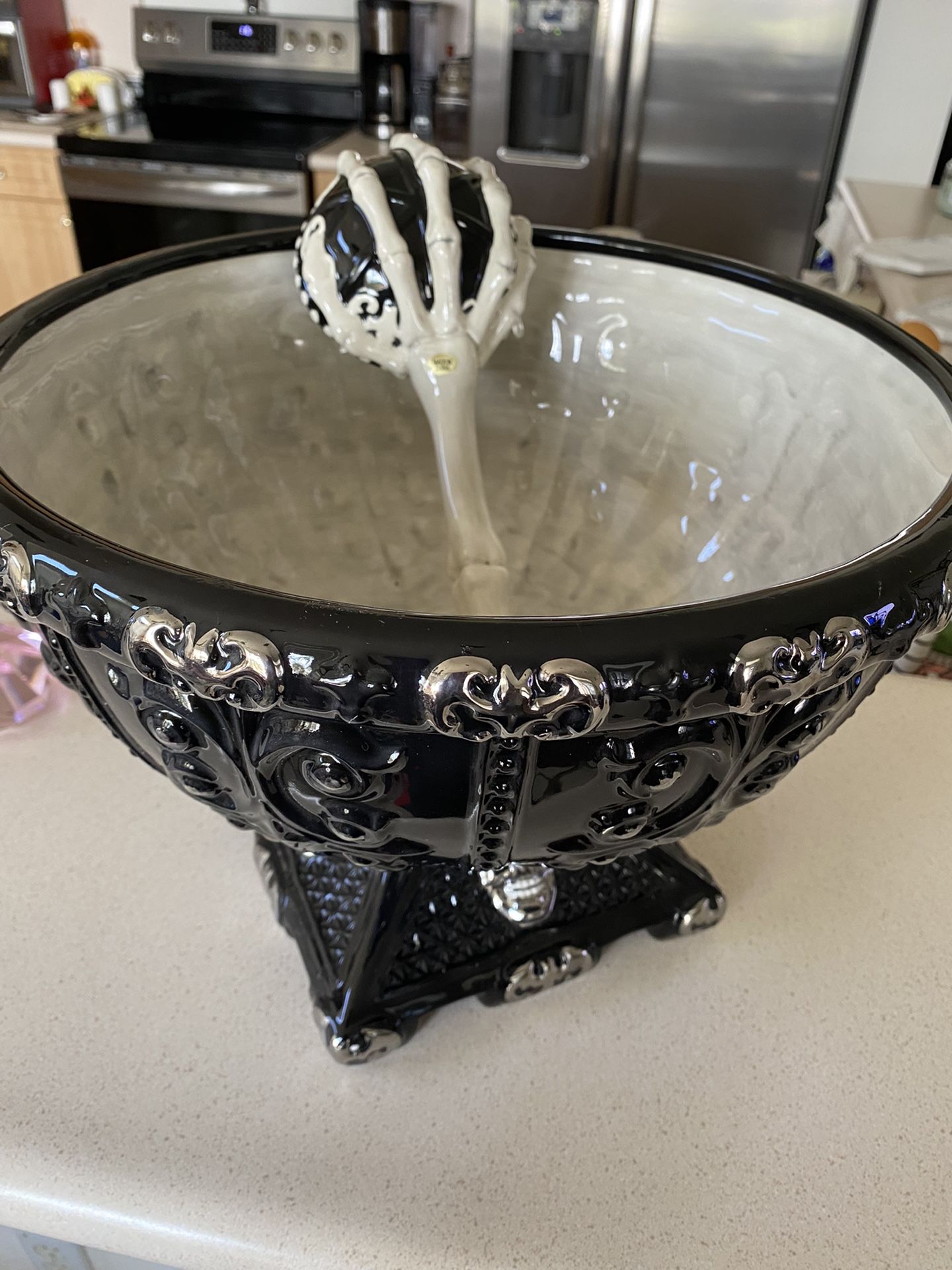 Halloween Ceramic Punch bowl With Ladel