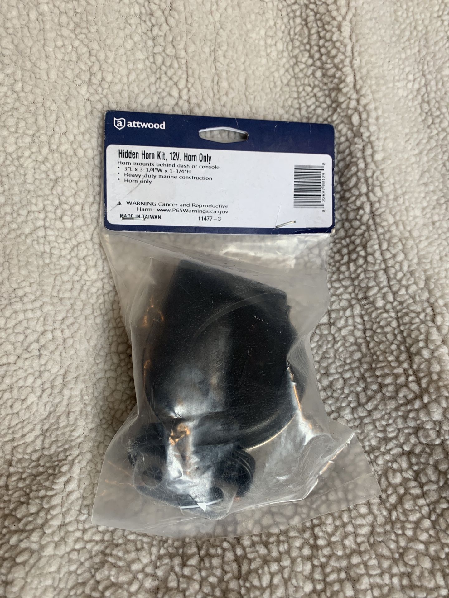Attwood Hidden Horn Kit, 12V, Horn Only Mounts On dash Or console