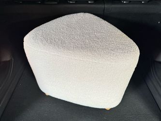 Ivory Boucle Upholstered Ottoman