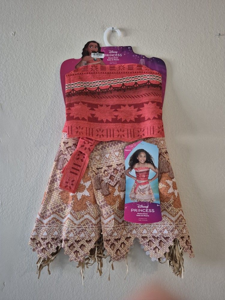 Disney PRINCESS Moana Dress Size 4-6 