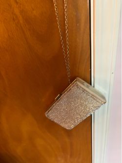 Silver Metallic Pearl Medium Box Clutch