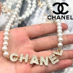 Brand New Pearl & Crystal Diamond Necklace 