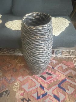 Large Woven Wicker Vase