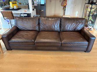 Pottery Barn Turner Square Arm Leather Grand Sofa