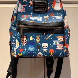 Loungefly Disney Parks blue mini design backpack