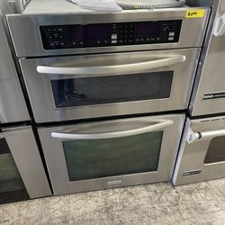 Kitchen Aid 30” Microwave Oven Combo In Stainless Steel Used
