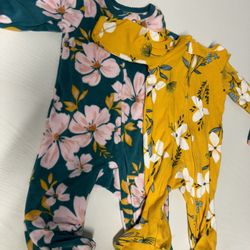 Carter's Footed "Floral" Pajamas, Size 3months x 2