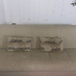 Beige Futon Sofa Bed With Storage 