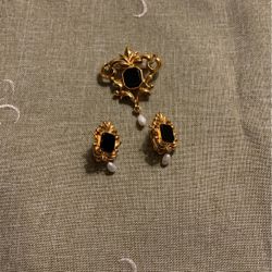 Pin And Earrings 