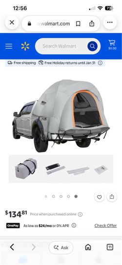 Truck Bed Tent 6.4 to 6.7 ft Pickup Truck Tent with Rain Layer Carry Bag Waterproof PU2000 Double Layer 2-3 Person