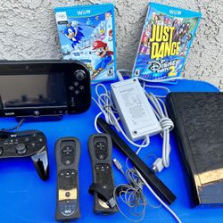 Nintendo Wii U 32GB Black Deluxe Console & Gamepad WUP-101(02) Tested BUNDLE!