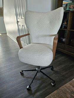 Four Hands Melrose Desk Chair - Natural Sheepskin / Bouclé & Wood