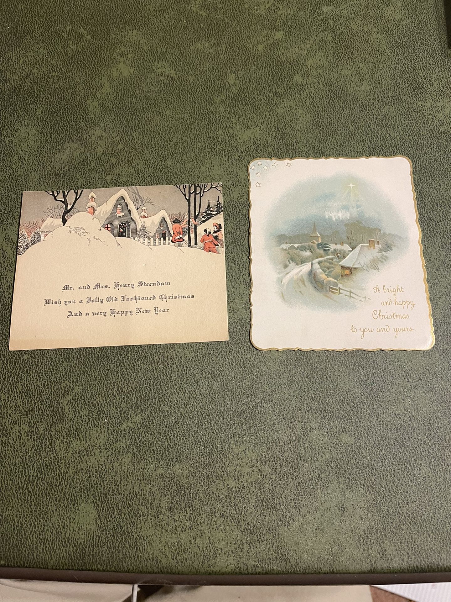 Lot of 2 vintage Christmas cards