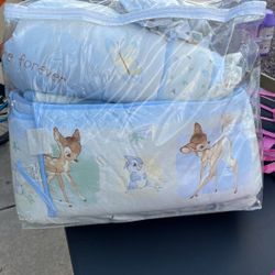 Vintage Bambi Complete Cradle Bedding and Cradle Toys