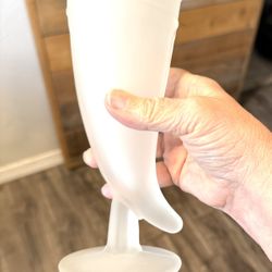 Vintage Tiara Frosted Powder Horn Cornucopia Beer Pilsner Glass Indiana Glass 10 oz - Mid Century 