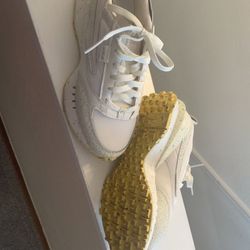 Cream Fila With Light Blue Dots 