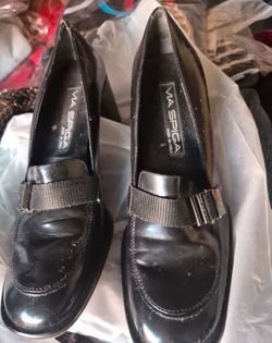 Via Spiga Made In Italy Black Patent 100%  Leather Loafers 8M 0503
