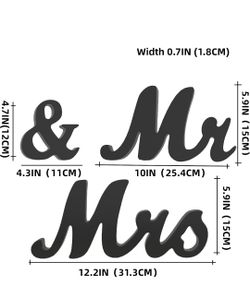 Mr & Mrs Wedding Sign Set Black