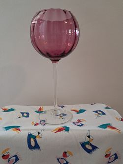 Cranberry Optic Glass Long Stem Snifter