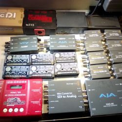 VIDEO AND AUDIO DEVICES.   AJA, WHIRLWIND, BLACKMAGIC, EXTRON.