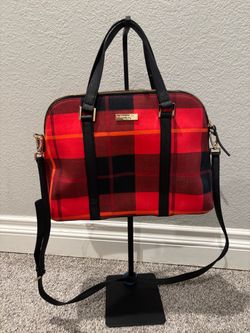 Kate Spade Red Plaid Satchel Bag crossbody