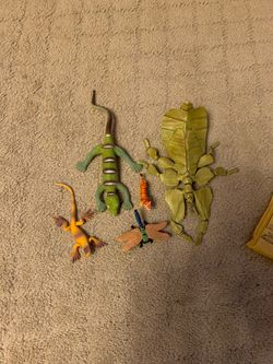 Plastic insects and animals