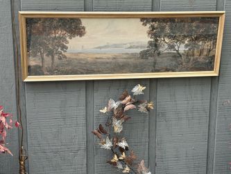 Gold Framed Landscape Art Picture 36x12