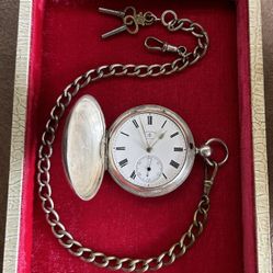 1907 Antique Rotherhams Sterling Silver Pocket Watch - As Is 