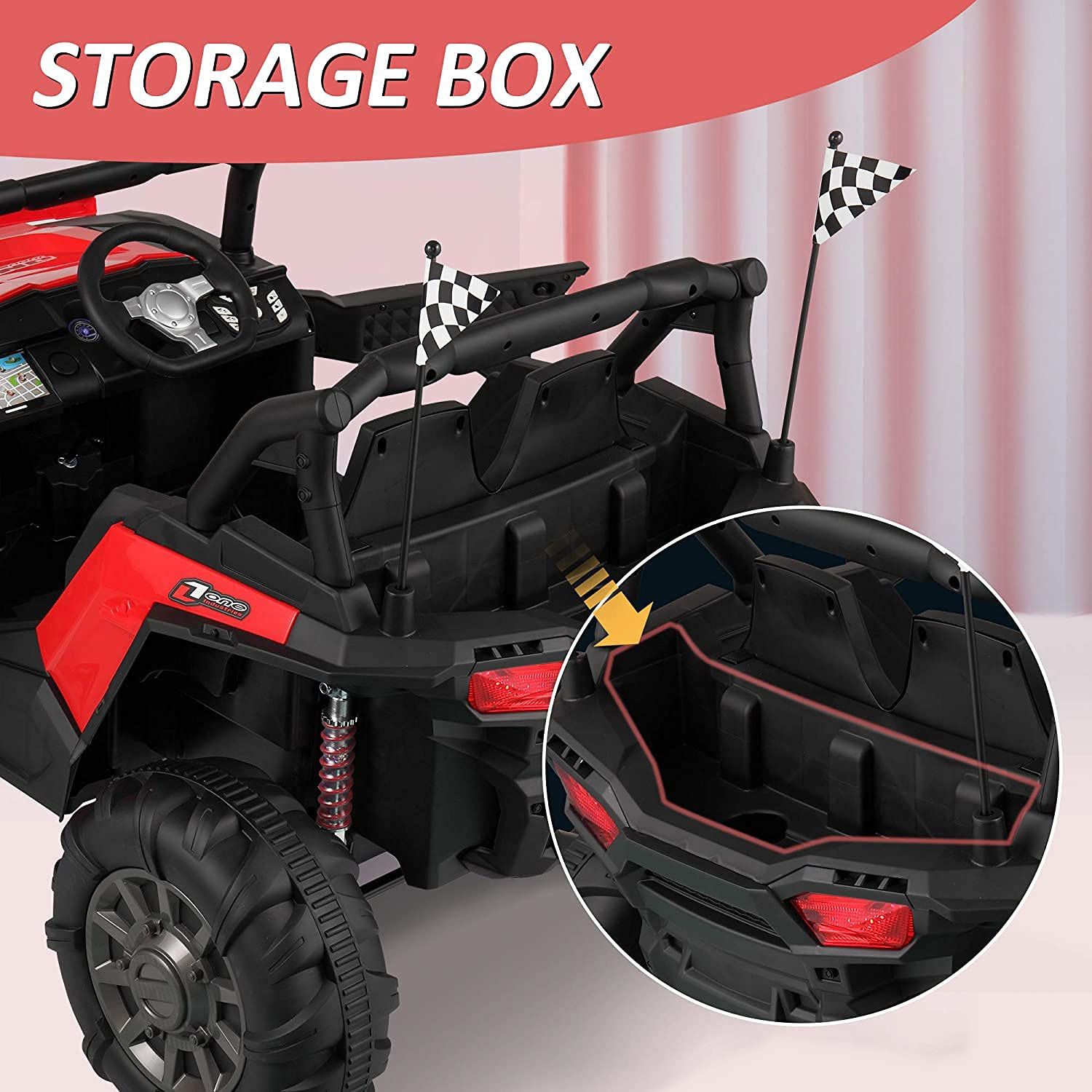 ⚫️🔴 !!BRAND NEW 12Volt Electric Kids REMOTE CONTROL Ride On Truck Powerwheels Off Road RZR 2 Seater With LED’s, Media Player BT