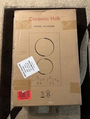 Karinear 12" Electric Cooktop 2 Burner 3000W Ceramic Glass Touch Control 240V