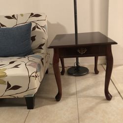 Antique end wood table