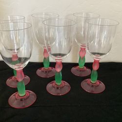6 Plastic Goblet Glasses (Brand New)