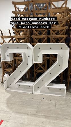 Selling used Marquee numbers 