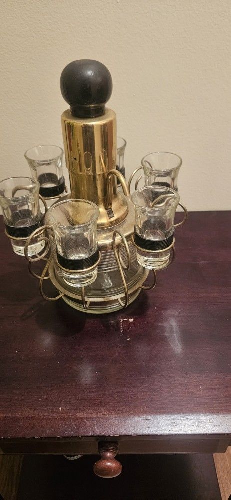 Vintage Glass Liquor Dispenser