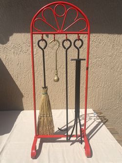 Fireplace Vintage Iron Tool Stand/ Never Used Just As Decoration