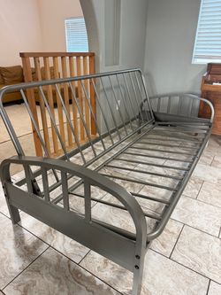 Silver Metal Futon Frame