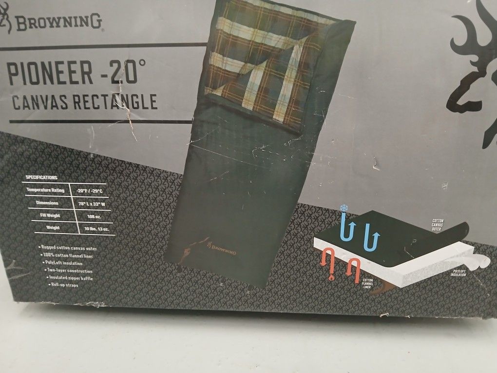 Browning Pioneer -20° Canvas Rectangular Sleeping Bag