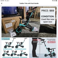 Newyoo TR007 5-in-1 Toddler Trike with Push Handle