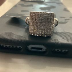 Ladies Genuine Diamond Ring 14 Karat White Gold Priced, Right