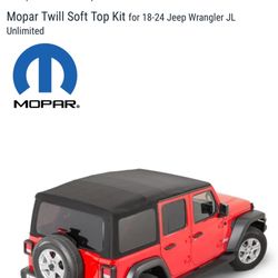 Jeep Wrangler 2018-2024 JLU 4 Door Mopar OEM Twill Soft Top w/Tinted Windows