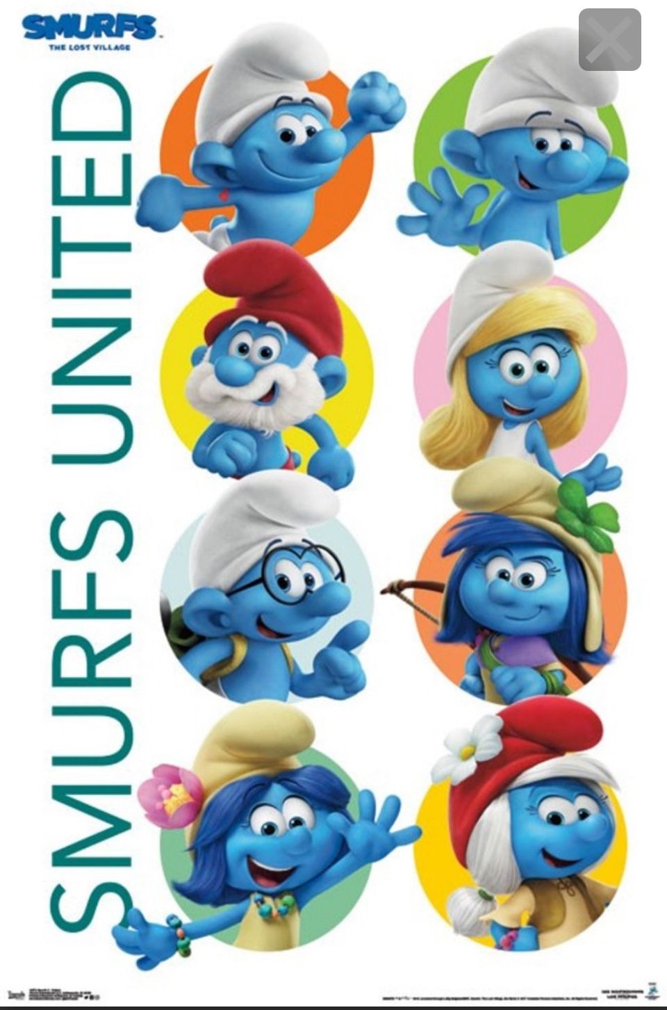 Smurfs 3 The Lost Village Smurfs United Movie Cool Wall Decor Art Print Poster 22x34 NIP