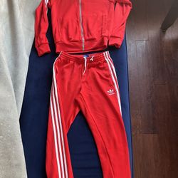 NOS Adidas Originals Superstar Tracksuit Red White Size S