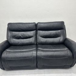 Rooms to Go Genuine Leather Dual Electric Recliner Couch (one year old)