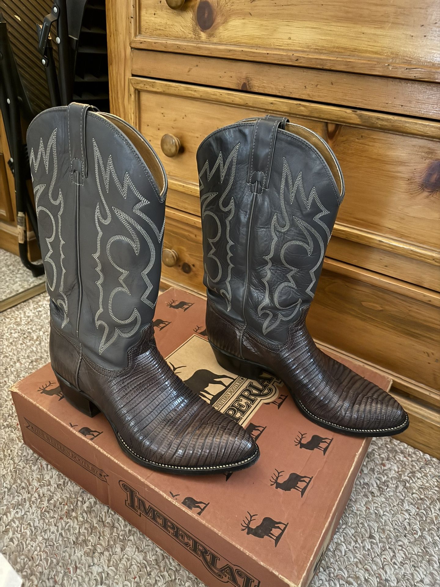 Men’s Imperial 2 Toned Snake Skin Cowboy Boots