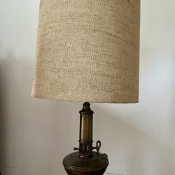Vintage Bronze Oil Style Lamp MCM Light